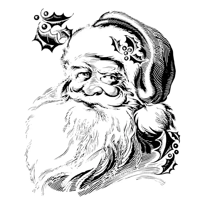 Vintage Santa Claus Christmas Drawing Idea